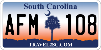 SC license plate AFM108