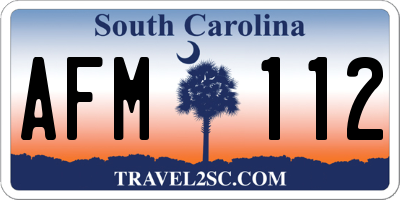 SC license plate AFM112
