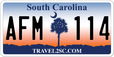 SC license plate AFM114