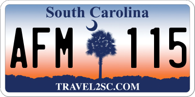SC license plate AFM115