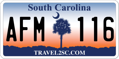 SC license plate AFM116