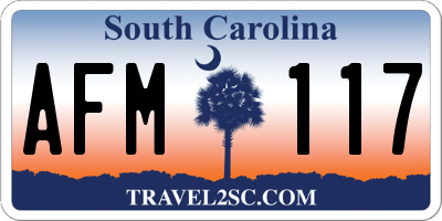 SC license plate AFM117