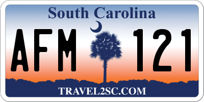 SC license plate AFM121