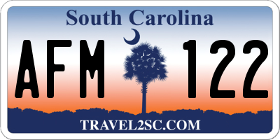 SC license plate AFM122