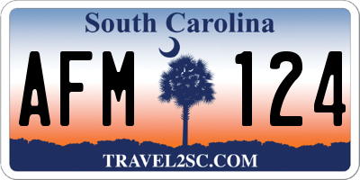 SC license plate AFM124