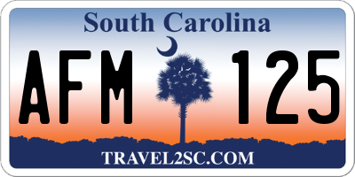 SC license plate AFM125