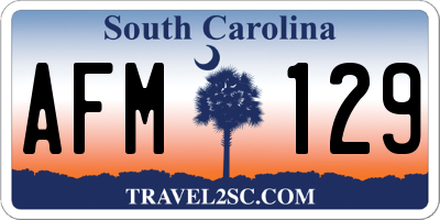 SC license plate AFM129