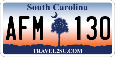 SC license plate AFM130