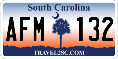 SC license plate AFM132