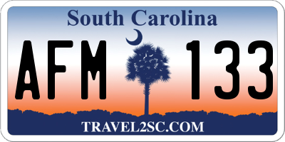 SC license plate AFM133