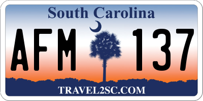 SC license plate AFM137