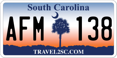 SC license plate AFM138