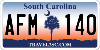 SC license plate AFM140