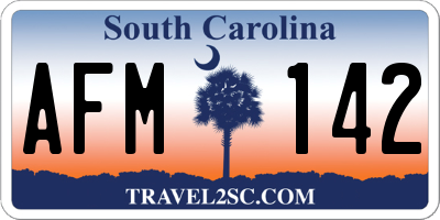 SC license plate AFM142