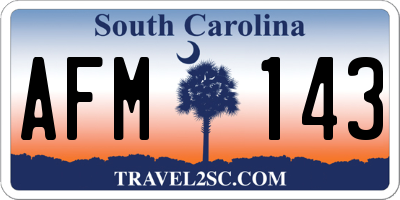 SC license plate AFM143
