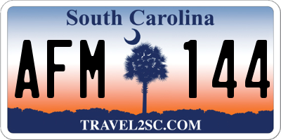 SC license plate AFM144