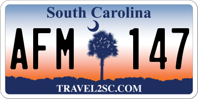 SC license plate AFM147