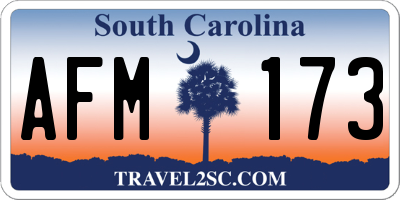 SC license plate AFM173