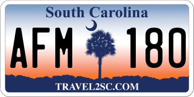 SC license plate AFM180