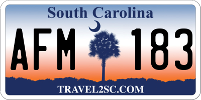 SC license plate AFM183
