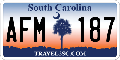SC license plate AFM187