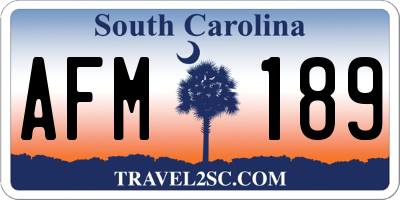 SC license plate AFM189
