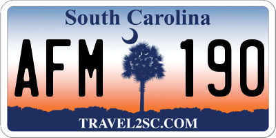 SC license plate AFM190