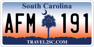 SC license plate AFM191