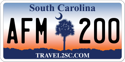 SC license plate AFM200