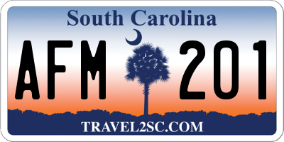SC license plate AFM201