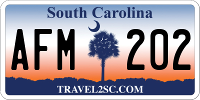 SC license plate AFM202