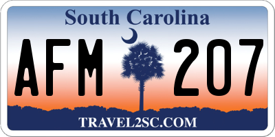 SC license plate AFM207