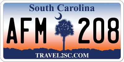 SC license plate AFM208