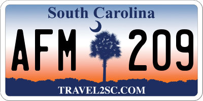 SC license plate AFM209