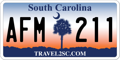 SC license plate AFM211