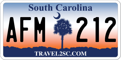 SC license plate AFM212