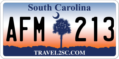 SC license plate AFM213