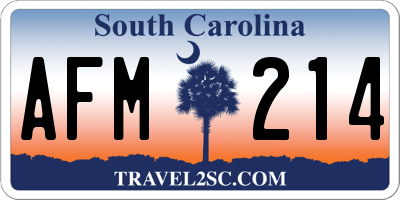 SC license plate AFM214