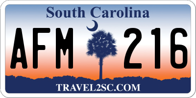SC license plate AFM216