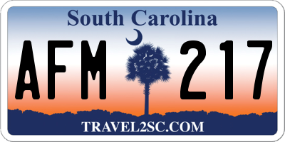 SC license plate AFM217