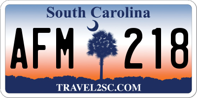 SC license plate AFM218