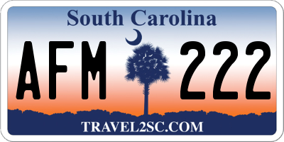 SC license plate AFM222