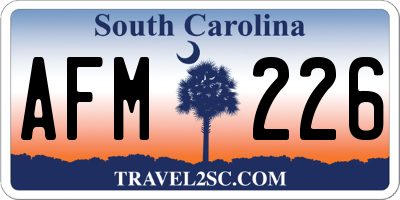 SC license plate AFM226