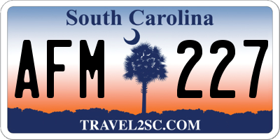 SC license plate AFM227