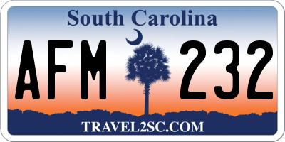 SC license plate AFM232