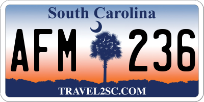 SC license plate AFM236