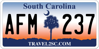 SC license plate AFM237
