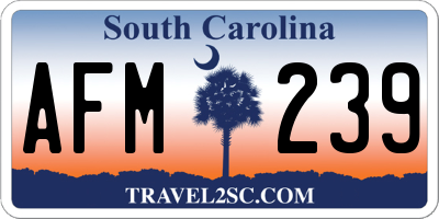 SC license plate AFM239