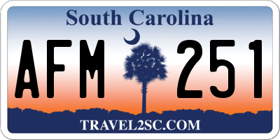 SC license plate AFM251