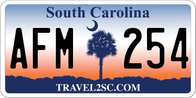 SC license plate AFM254